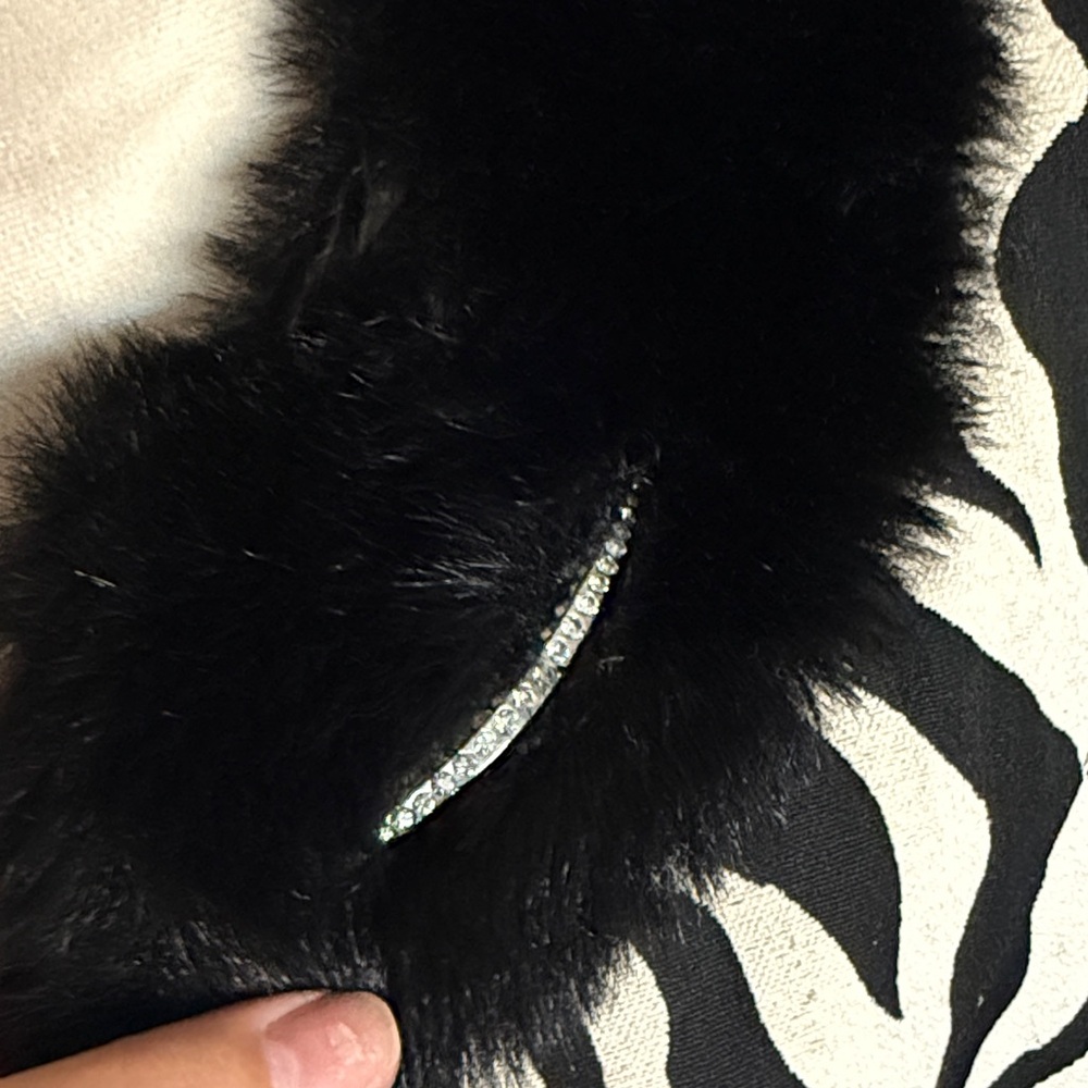 Zebra Print Faux Fur Collar Coat - Picture 4 of 9